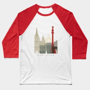 Barcelona skyline poster Baseball T-Shirt